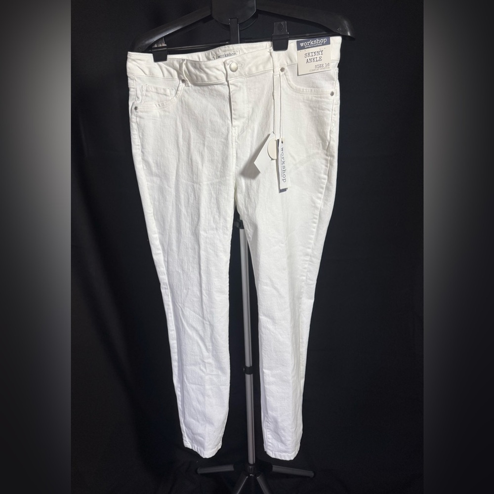Workshop Republic Clothing White Skinny Ankle Jeans
